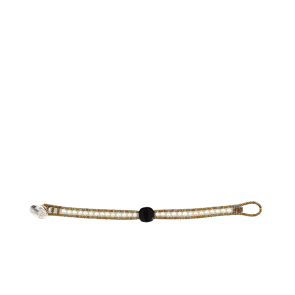 ZIIO-Polis Mini Multi-Beaded Pearl Bracelet-BLACK