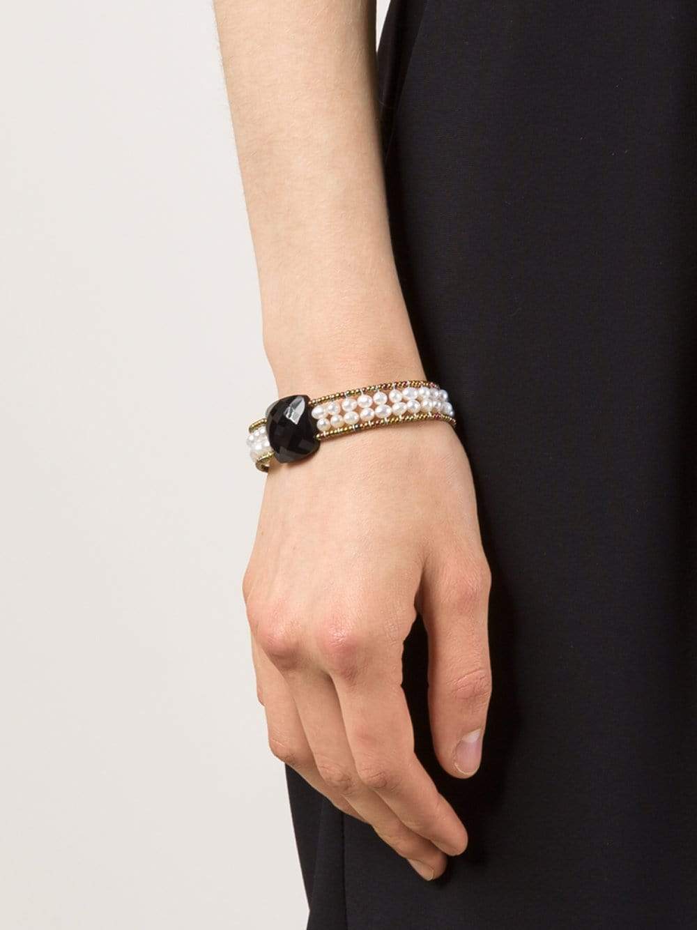 ZIIO-Armonia Small Multi-Beaded Bracelet-BLK/PRL