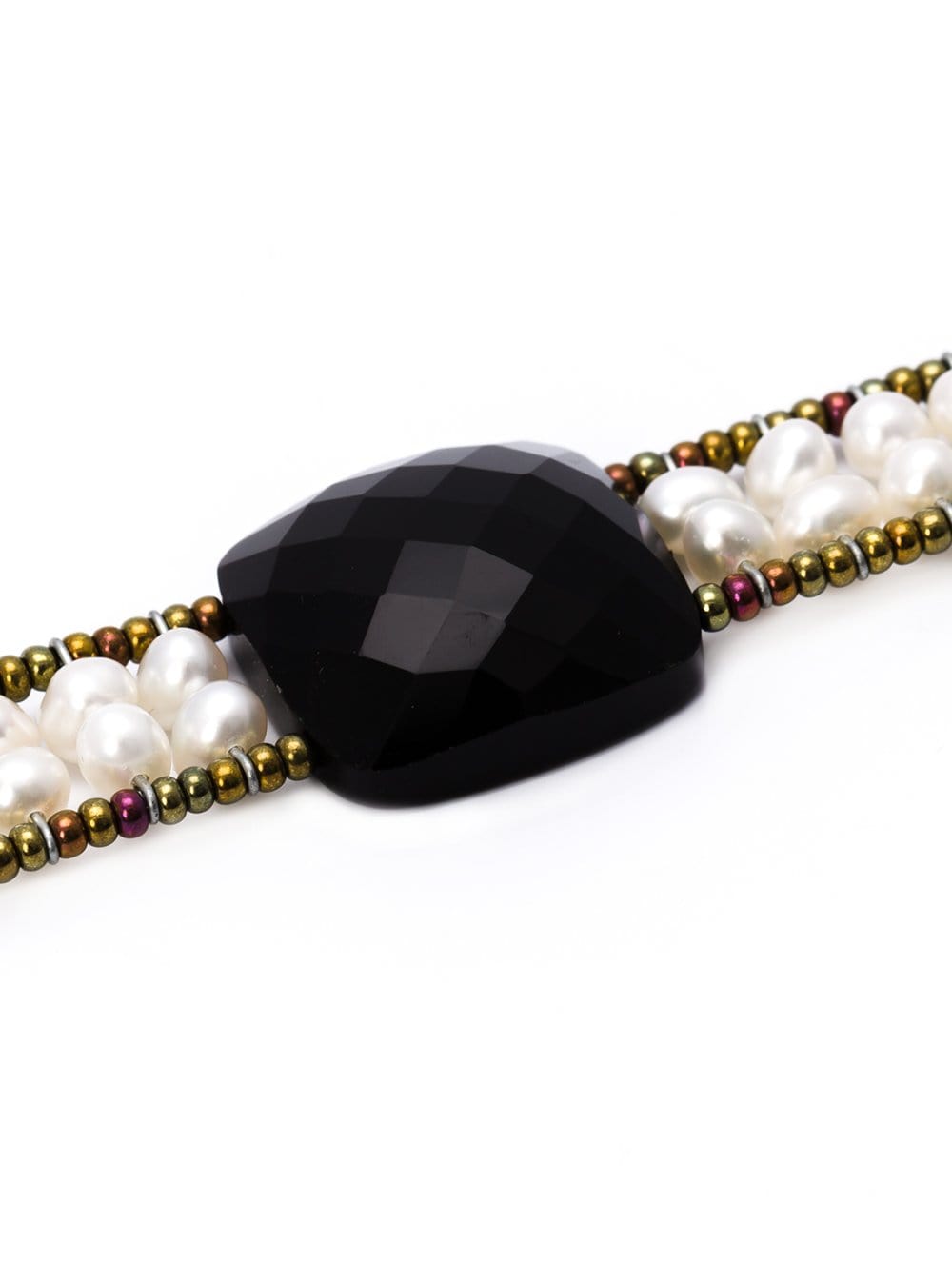 ZIIO-Armonia Small Multi-Beaded Bracelet-BLK/PRL