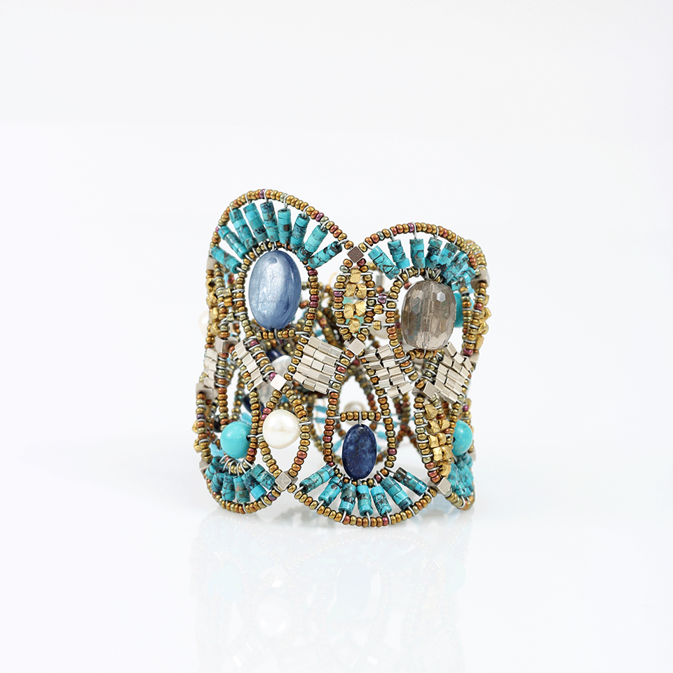 ZIIO-Mama Blue Small Beaded Bracelet-TURQ