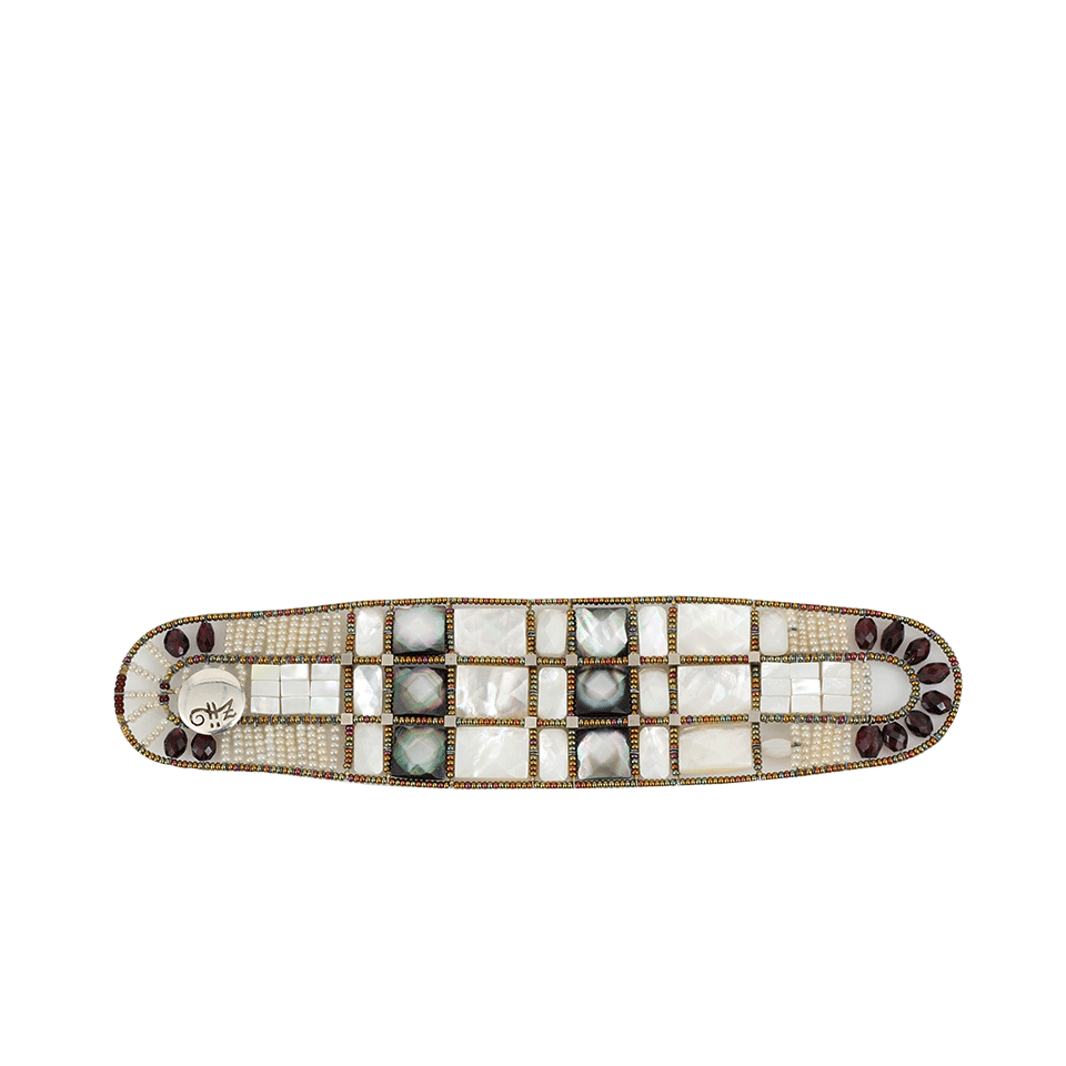 ZIIO-Mirror Large Beaded Bracelet-WHITE