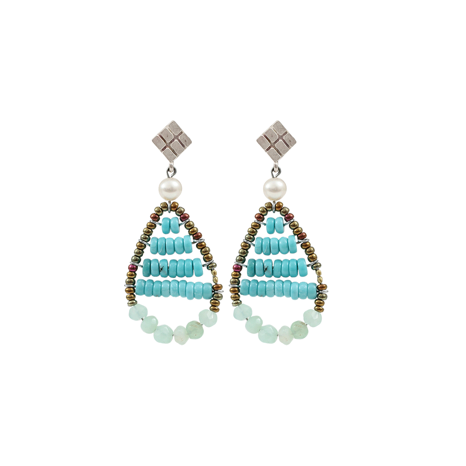 ZIIO-Jardin Small Silver Earrings-TURQ