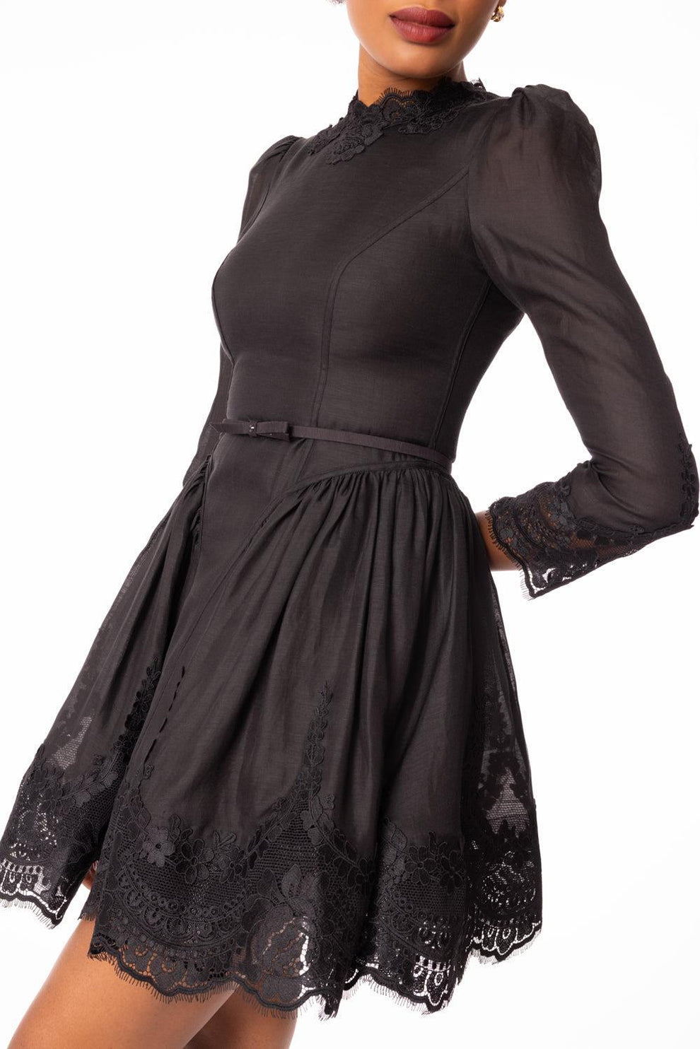 chinese dress ladies Hypnotic Lace Trim Mini Dress