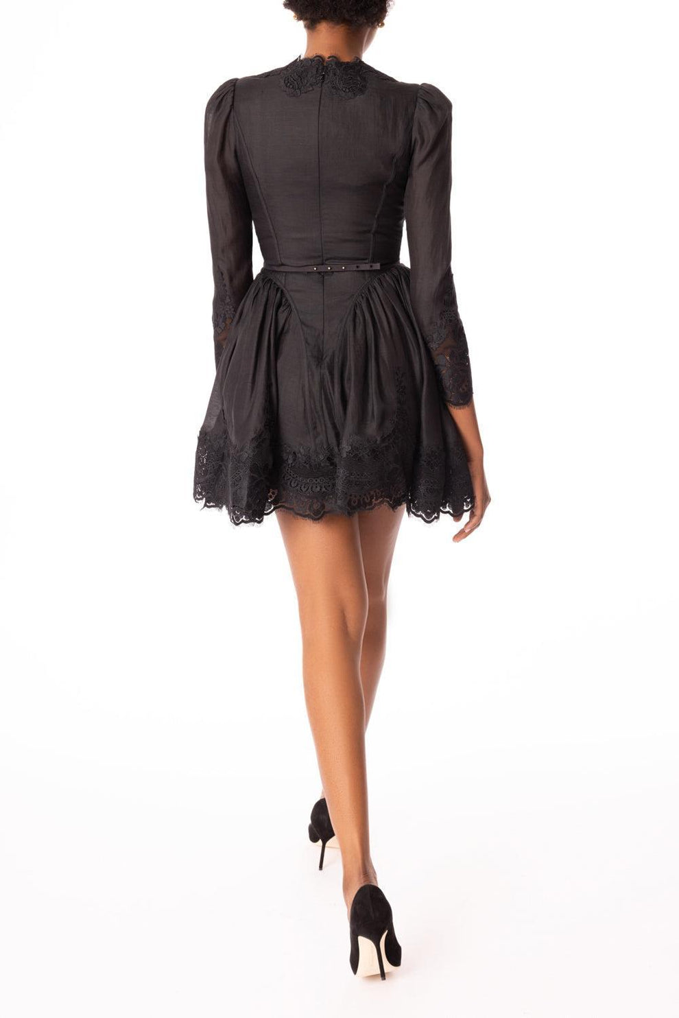 knee length dresses for ladies Hypnotic Lace Trim Mini Dress