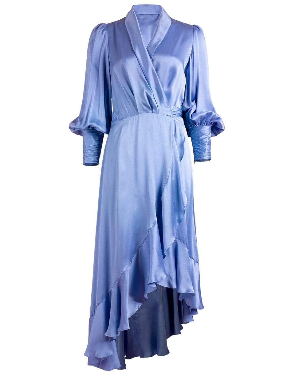 ZIMMERMANN-Silk Wrap Midi Dress-