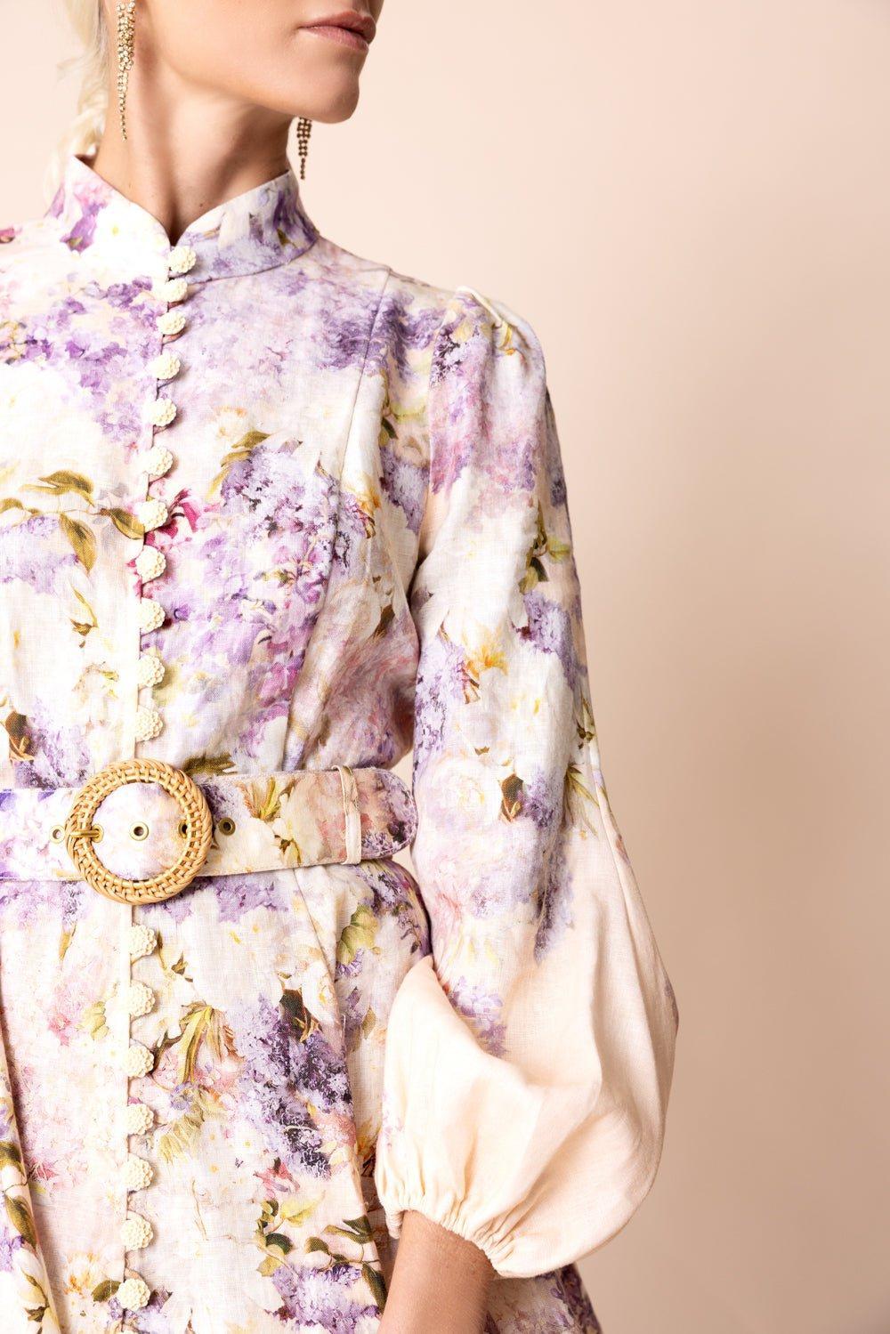 ZIMMERMANN-Lyrical Buttoned Mini Dress-
