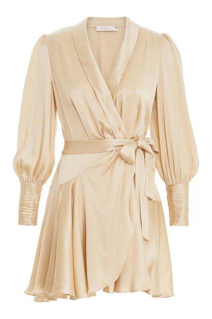 ZIMMERMANN-Wrap Mini Dress - Cream-