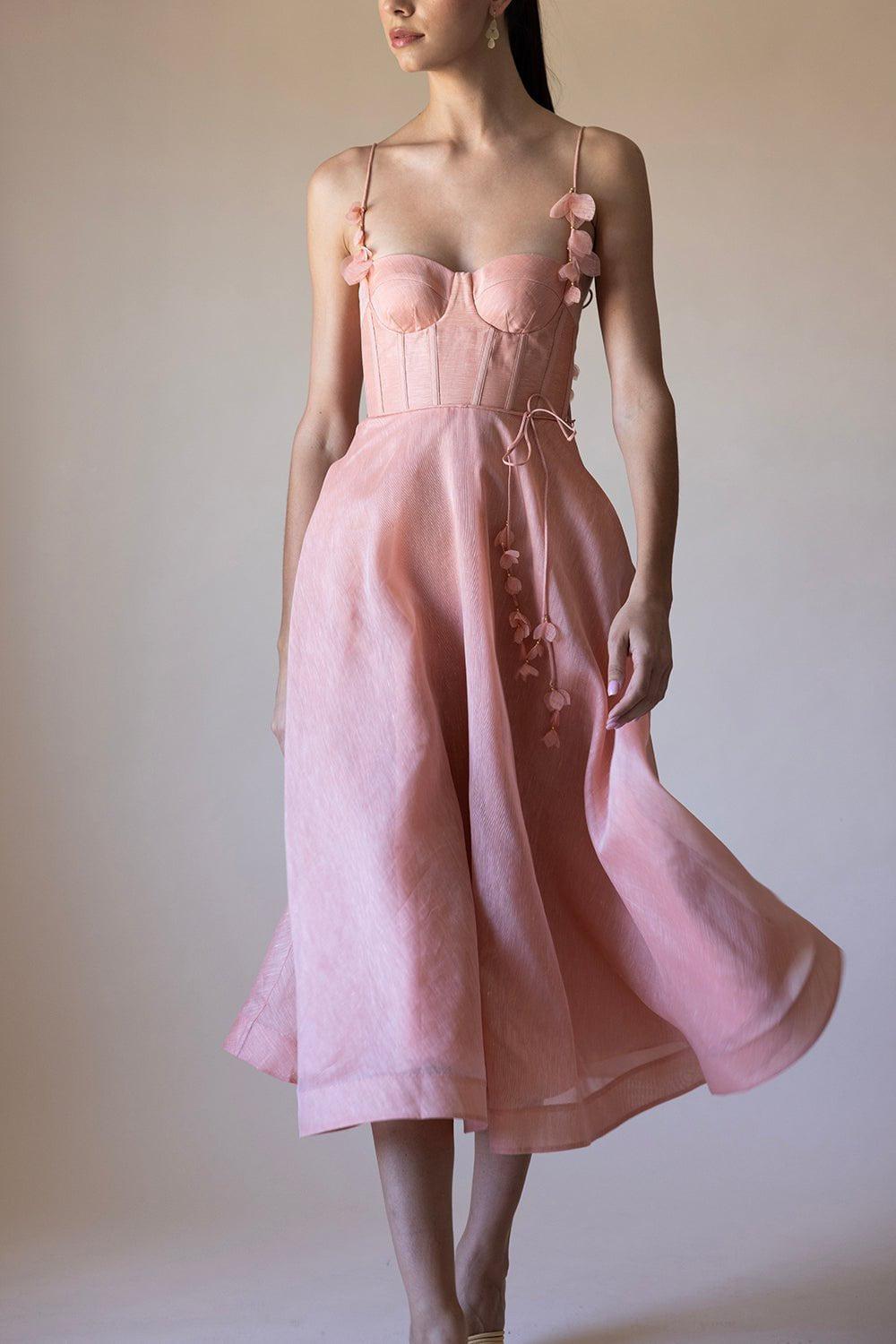 ZIMMERMANN-Wonderland Midi Corset Dress-