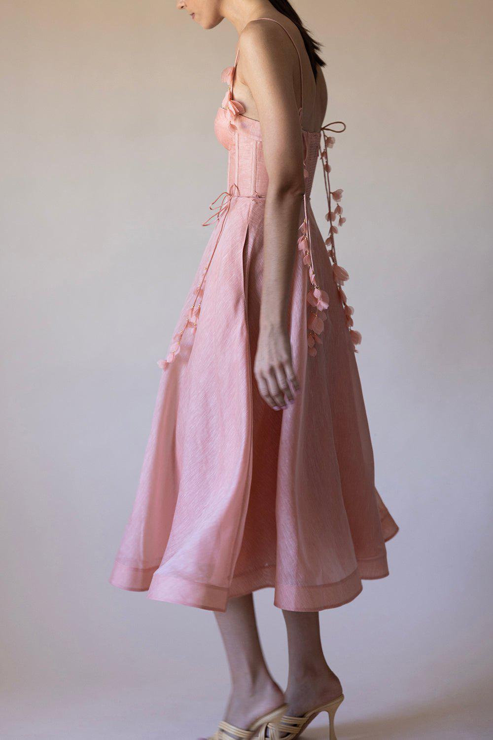 ZIMMERMANN-Wonderland Midi Corset Dress-