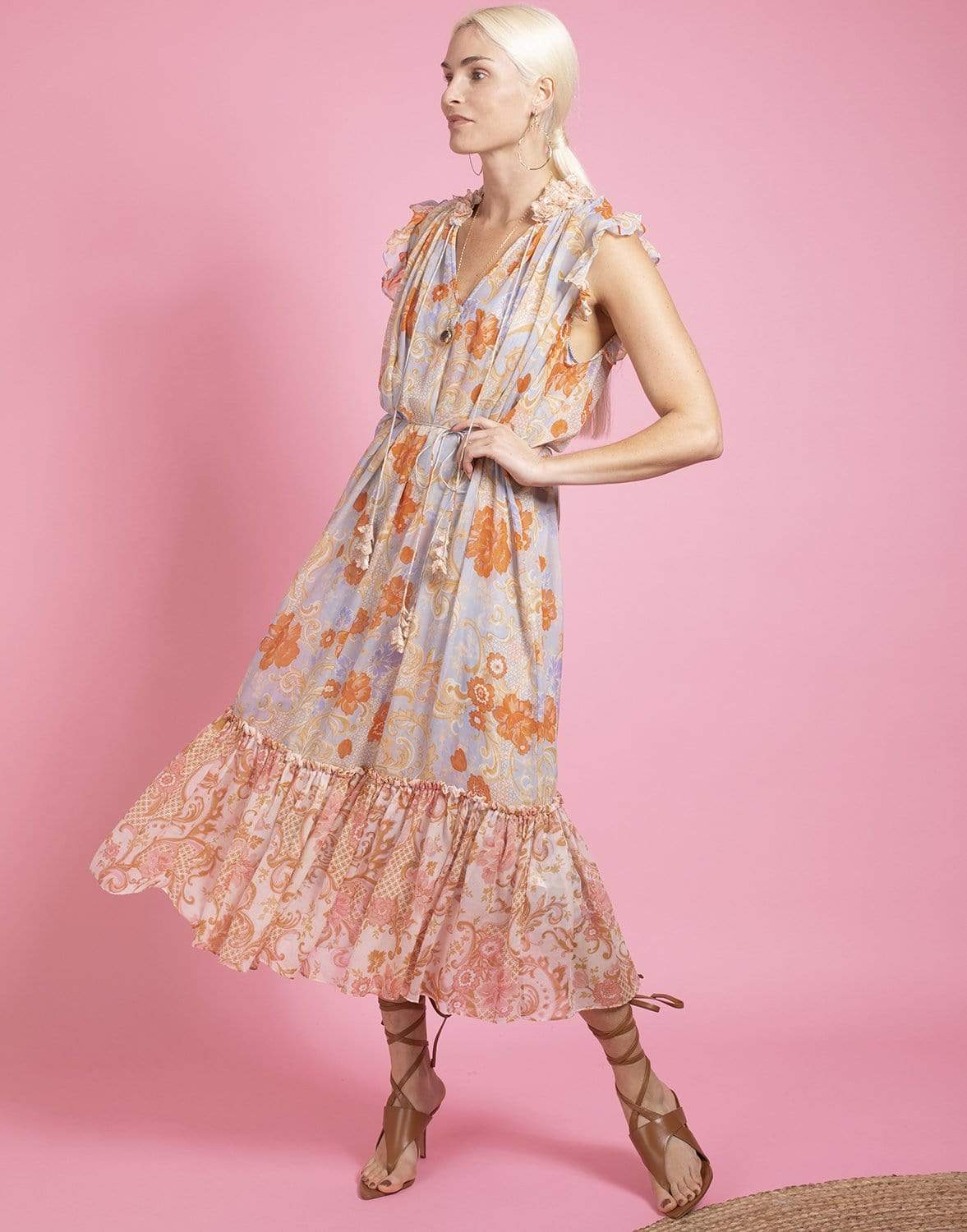 ZIMMERMANN-Postcard Sleeveless Dress-