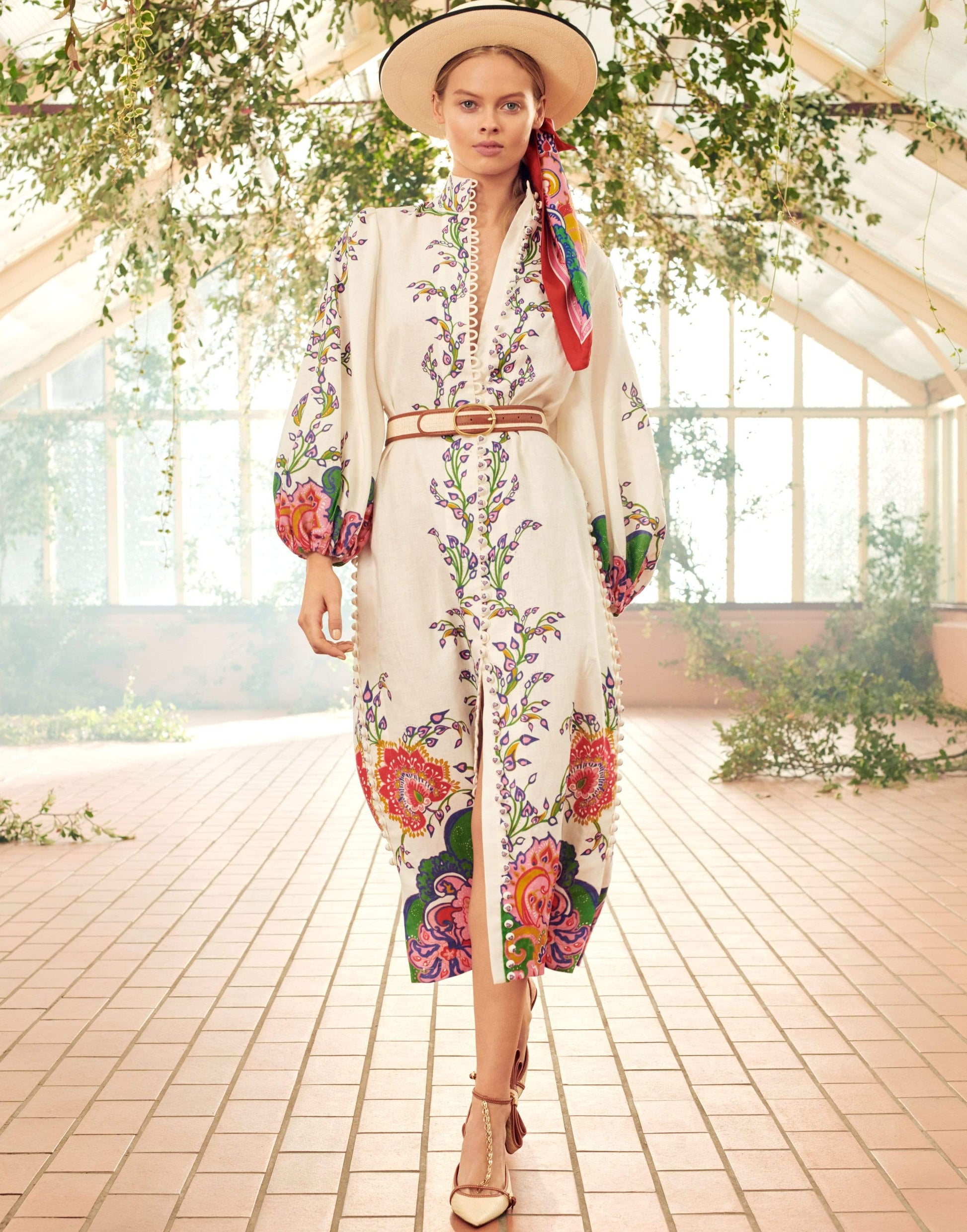 ZIMMERMANN-The Lovestruck Buttoned Midi Dress-