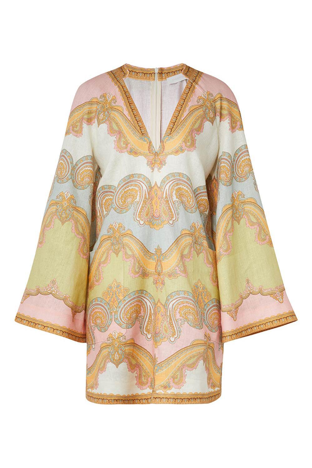 Maxine Tunic Mini Dress-GLDPAISL-0-CLOTHINGDRESSCASUAL-ZIMMERMANN
