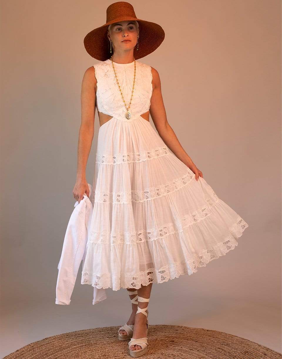 ZIMMERMANN-Ivory Cassia Yoke Dress-