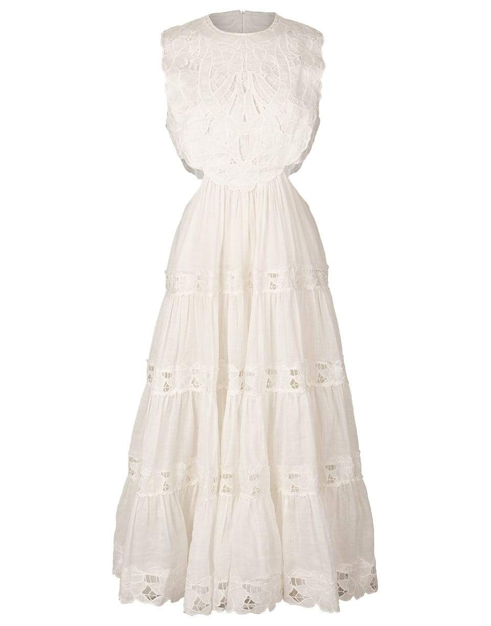 ZIMMERMANN-Ivory Cassia Yoke Dress-