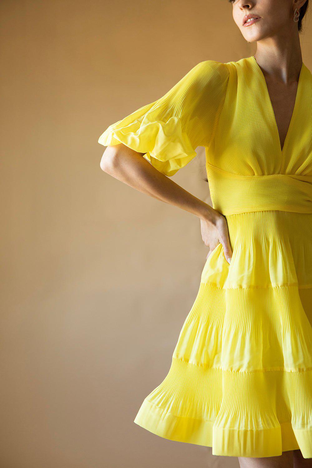 ZIMMERMANN-Pleated Mini Dress-
