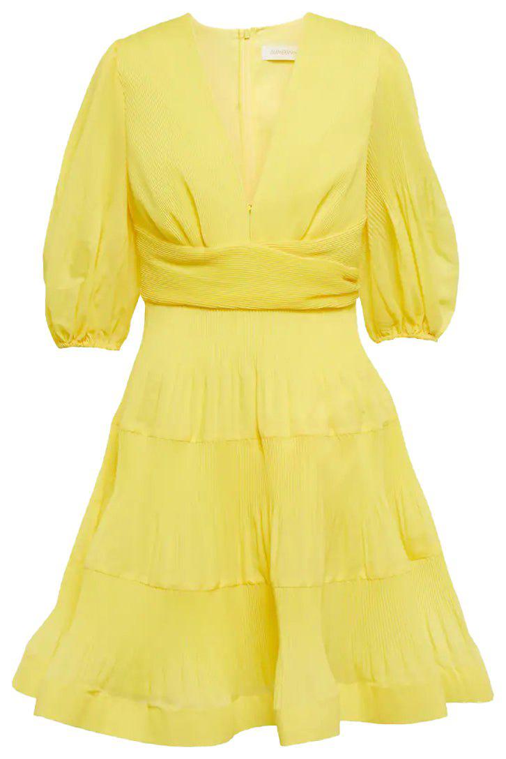 ZIMMERMANN-Pleated Mini Dress-