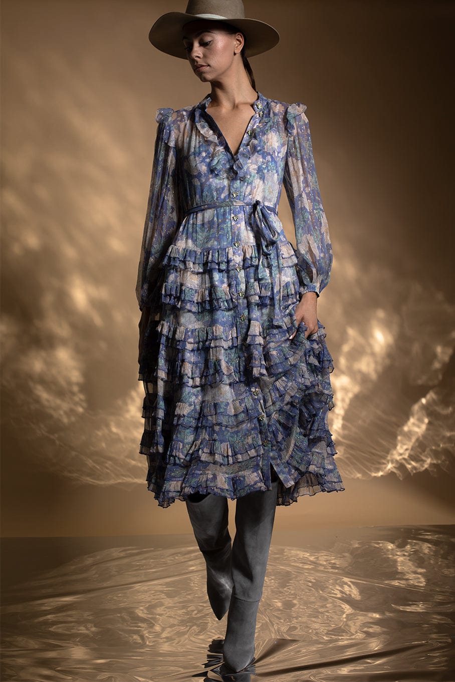 zimmermann scallop midi dress Cosmic Midi Scallop Dress