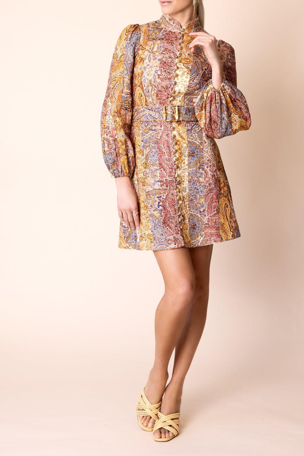 ZIMMERMANN-Luminosity Belted Mini Dress-
