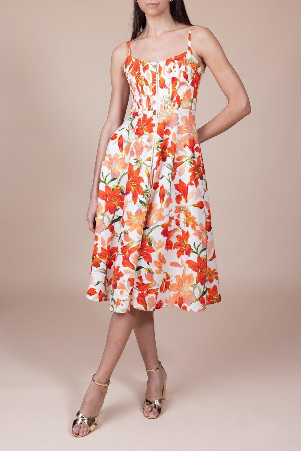 ZIMMERMANN-Tranquility Zipped Midi Dress-