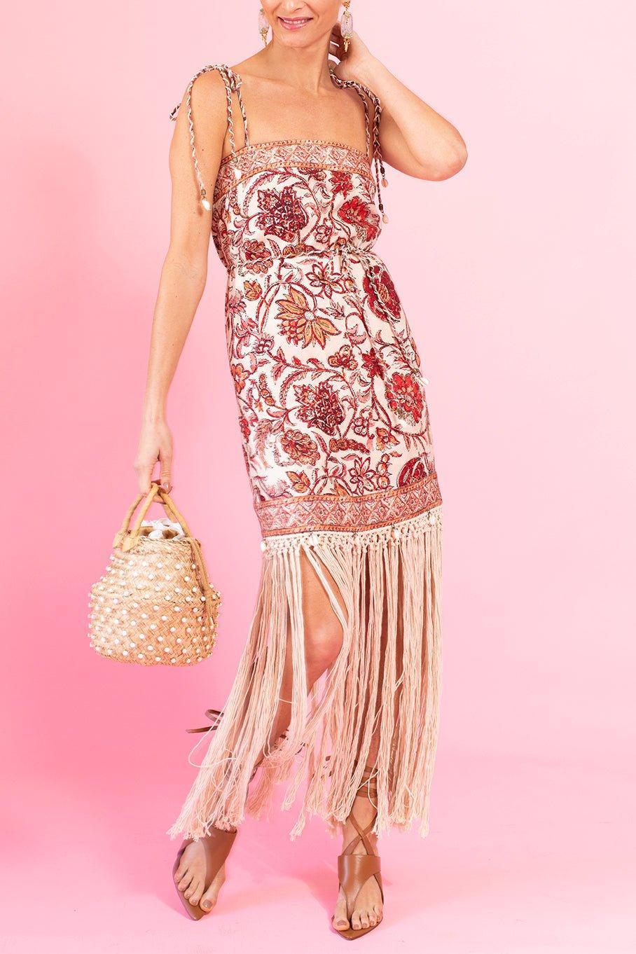 ZIMMERMANN-Vitali Fringe Mini Dress-