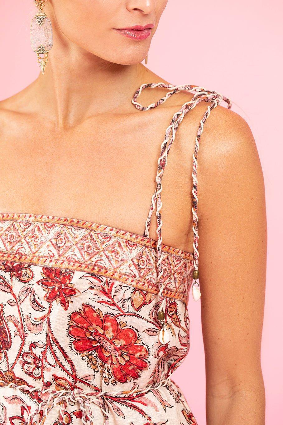 ZIMMERMANN-Vitali Fringe Mini Dress-