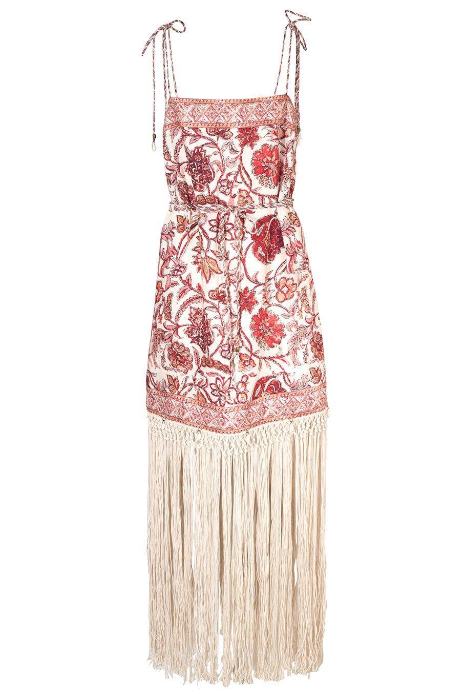ZIMMERMANN-Vitali Fringe Mini Dress-