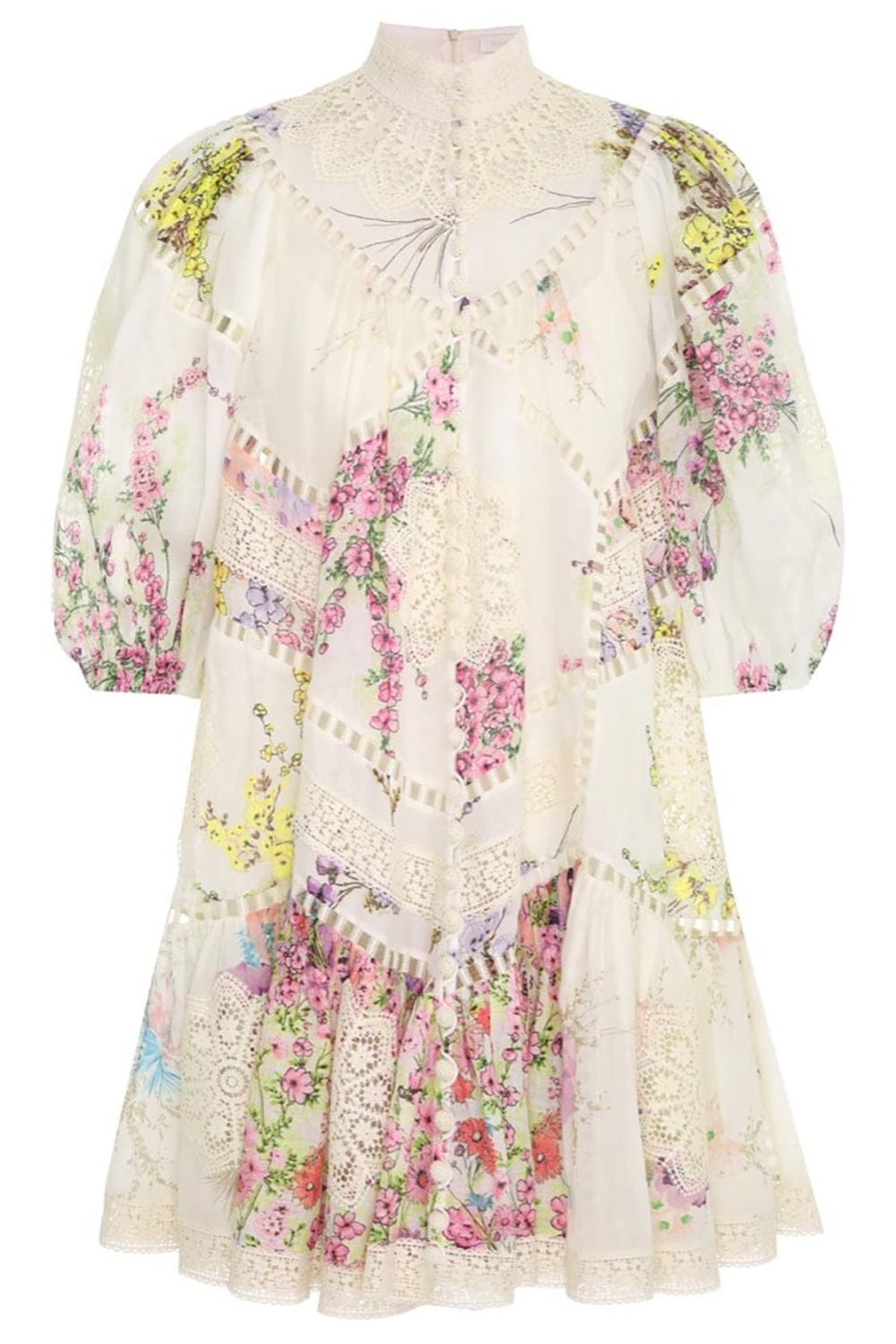ZIMMERMANN-Jude Spliced Trim Mini Dress-