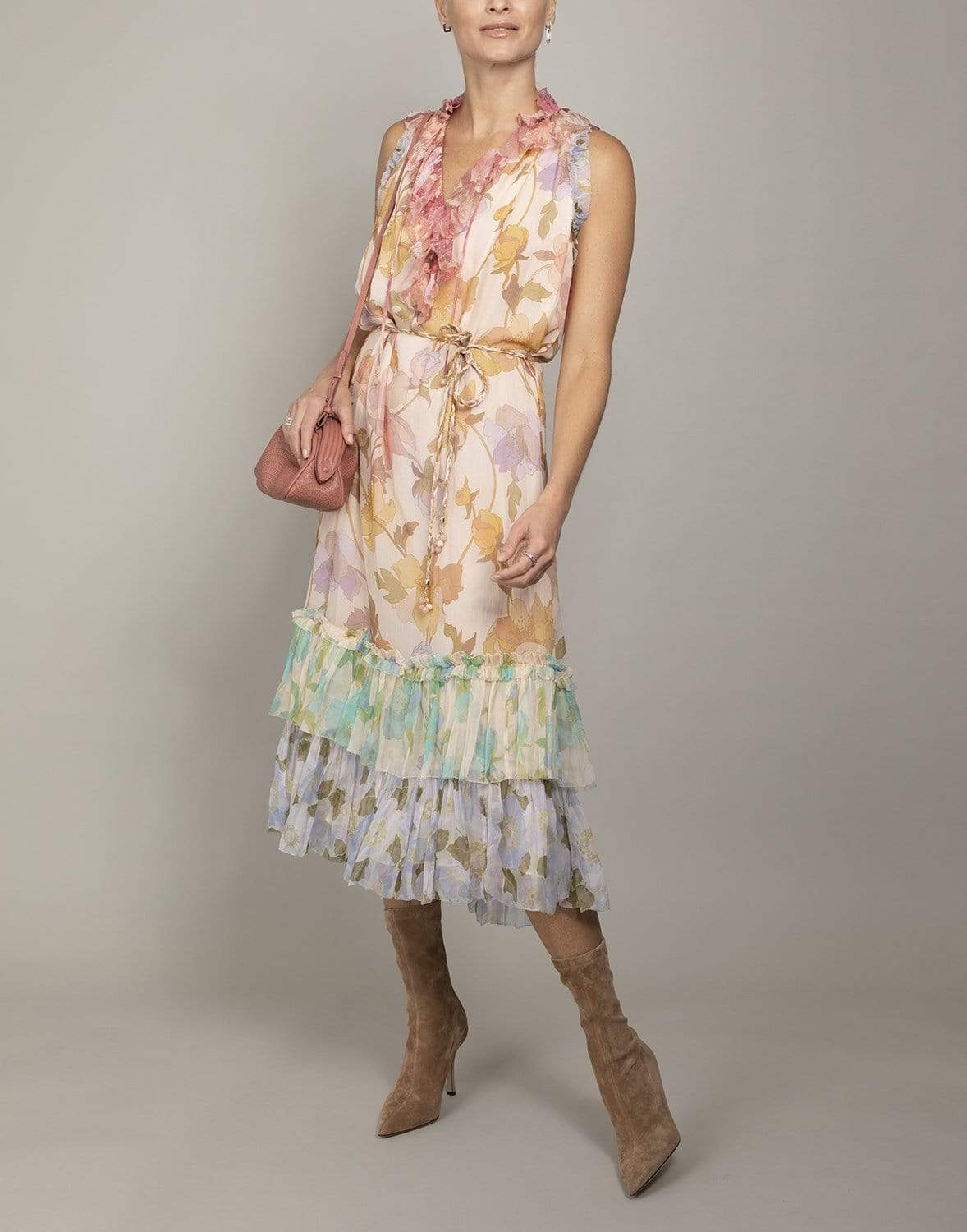 ZIMMERMANN-Tempo Frilled Midi Dress-
