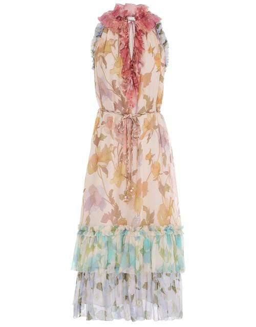 ZIMMERMANN-Tempo Frilled Midi Dress-