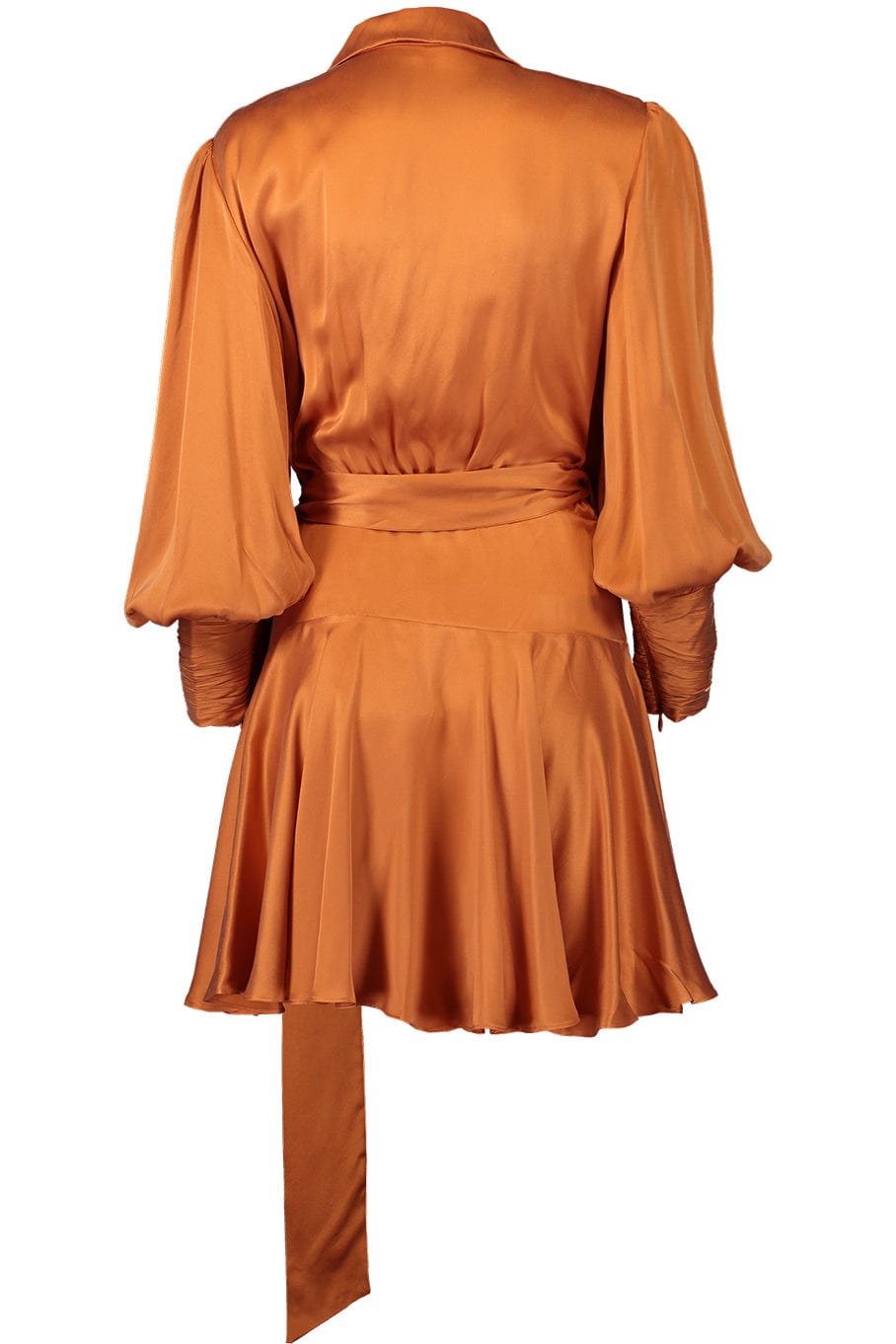 ZIMMERMANN-Silk Wrap Mini Dress - Tangerine-