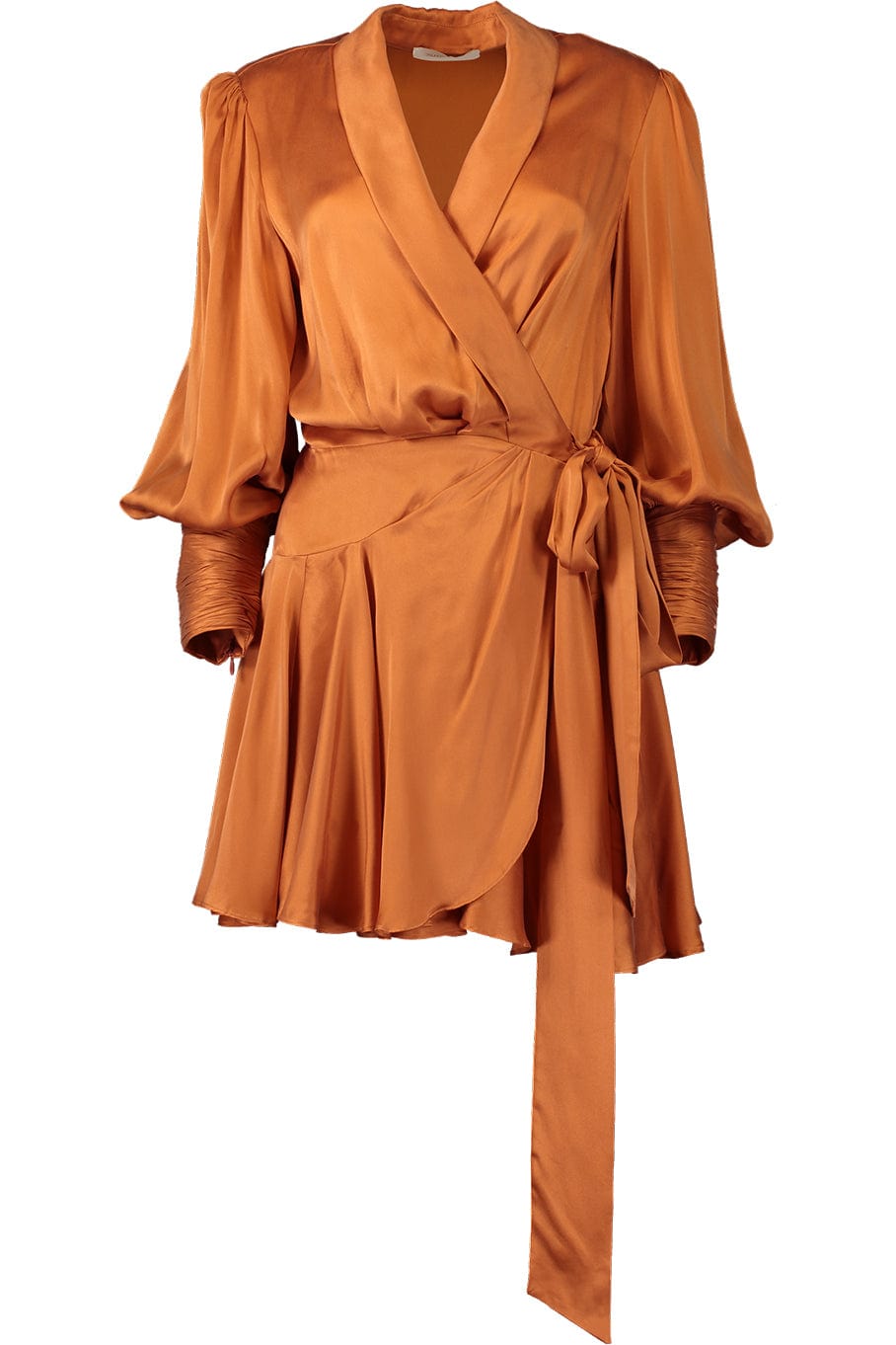 ZIMMERMANN-Silk Wrap Mini Dress - Tangerine-