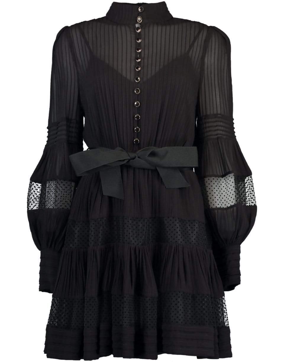 ZIMMERMANN-Spliced Mesh Mini Dress-