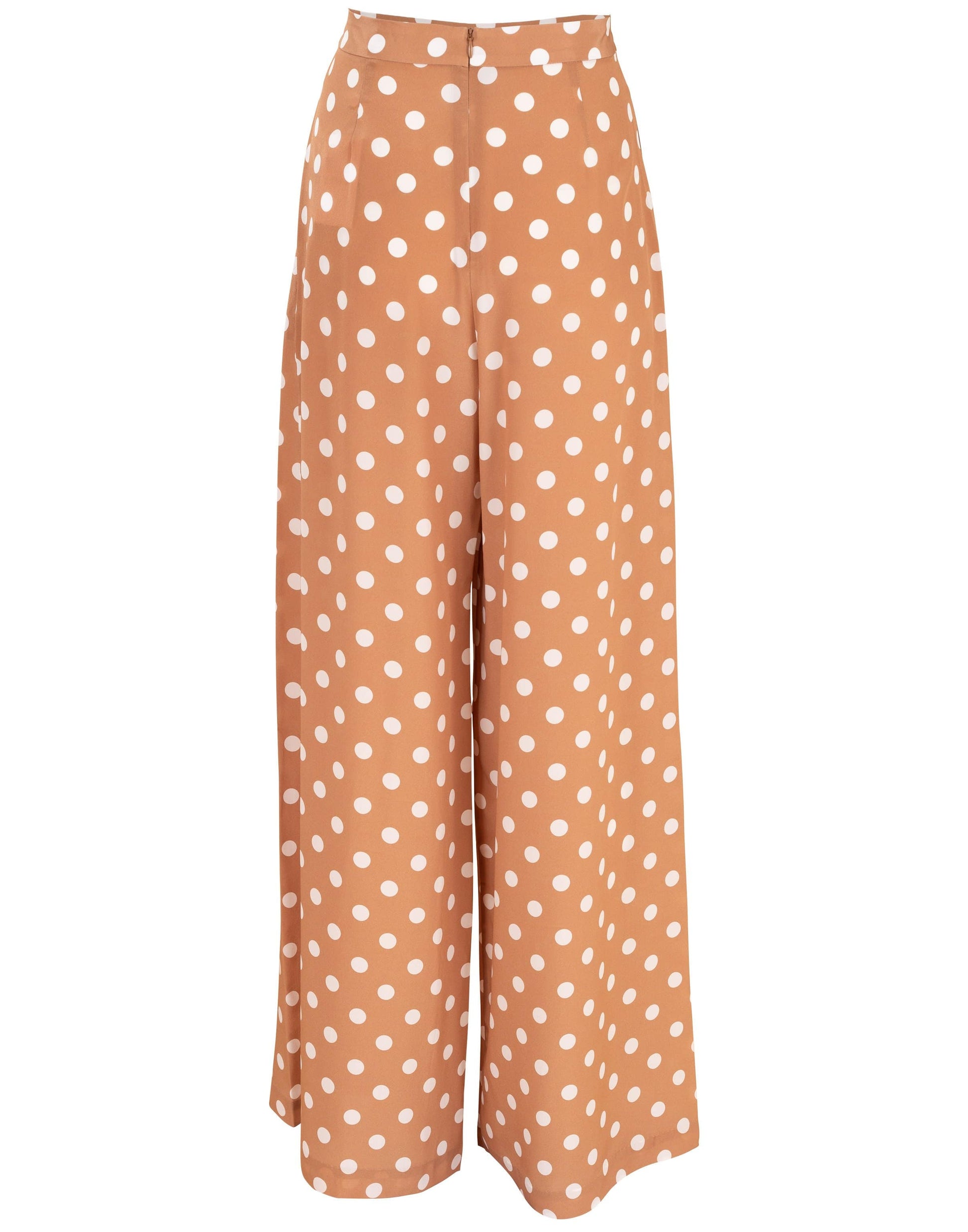 ZIMMERMANN-Polka Dot Silk Wide Leg Pant-