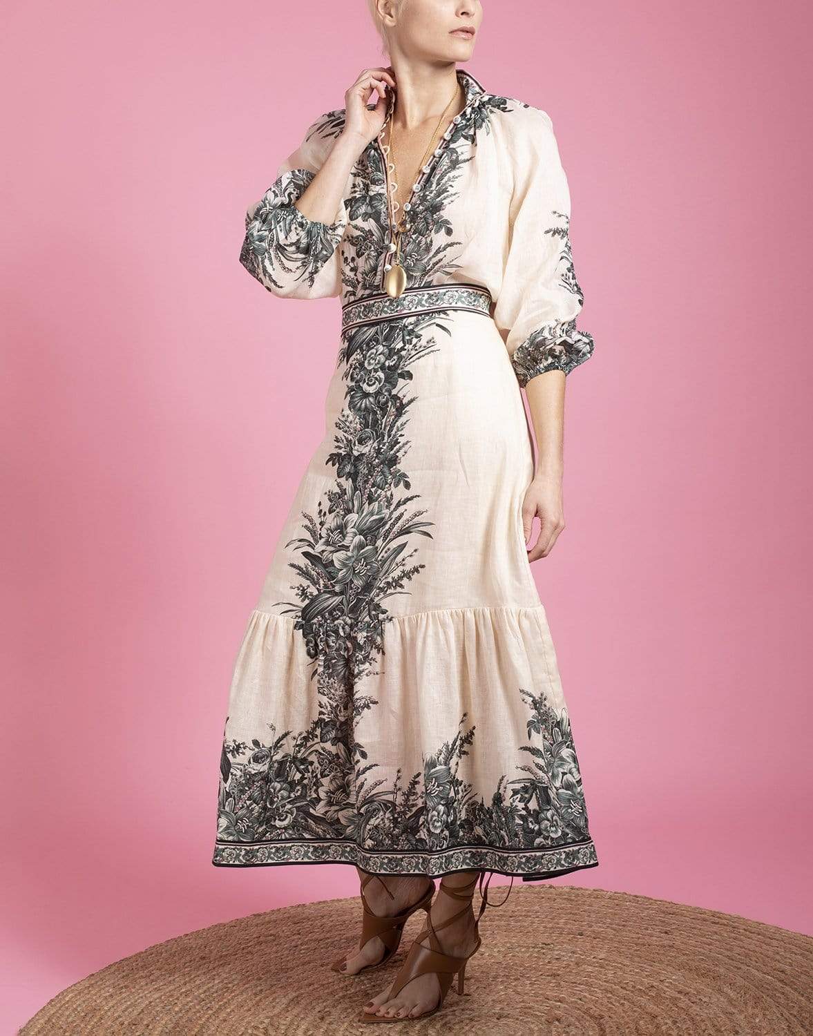 ZIMMERMANN-Moonshine Frill Him Midi Skirt-