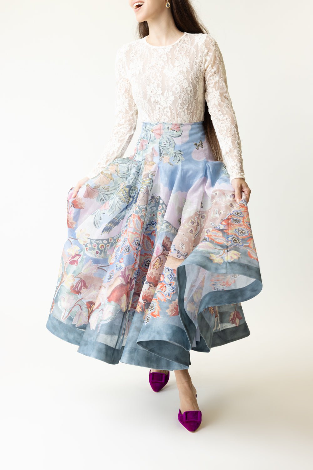 ZIMMERMANN-Illustration Godet Skirt-