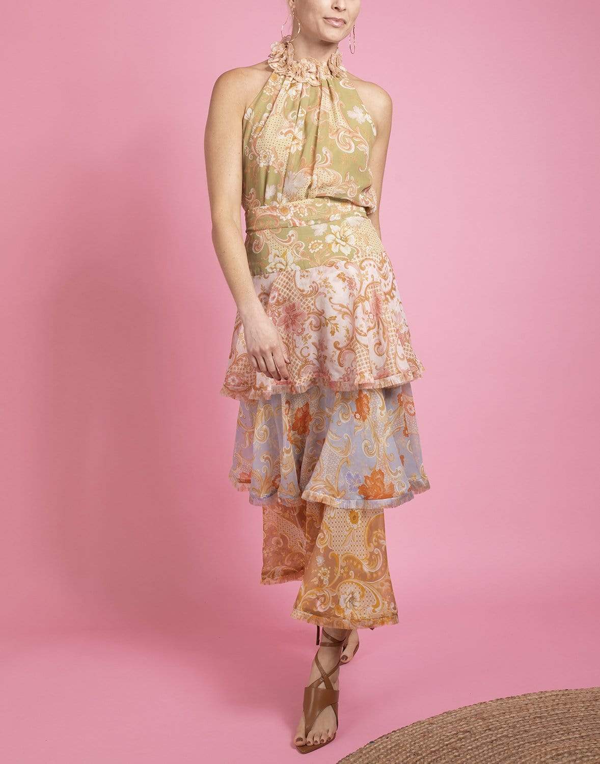 ZIMMERMANN-Postcard Flounce Midi Skirt-