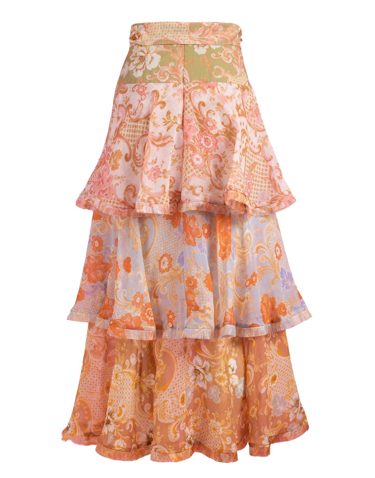 ZIMMERMANN-Postcard Flounce Midi Skirt-