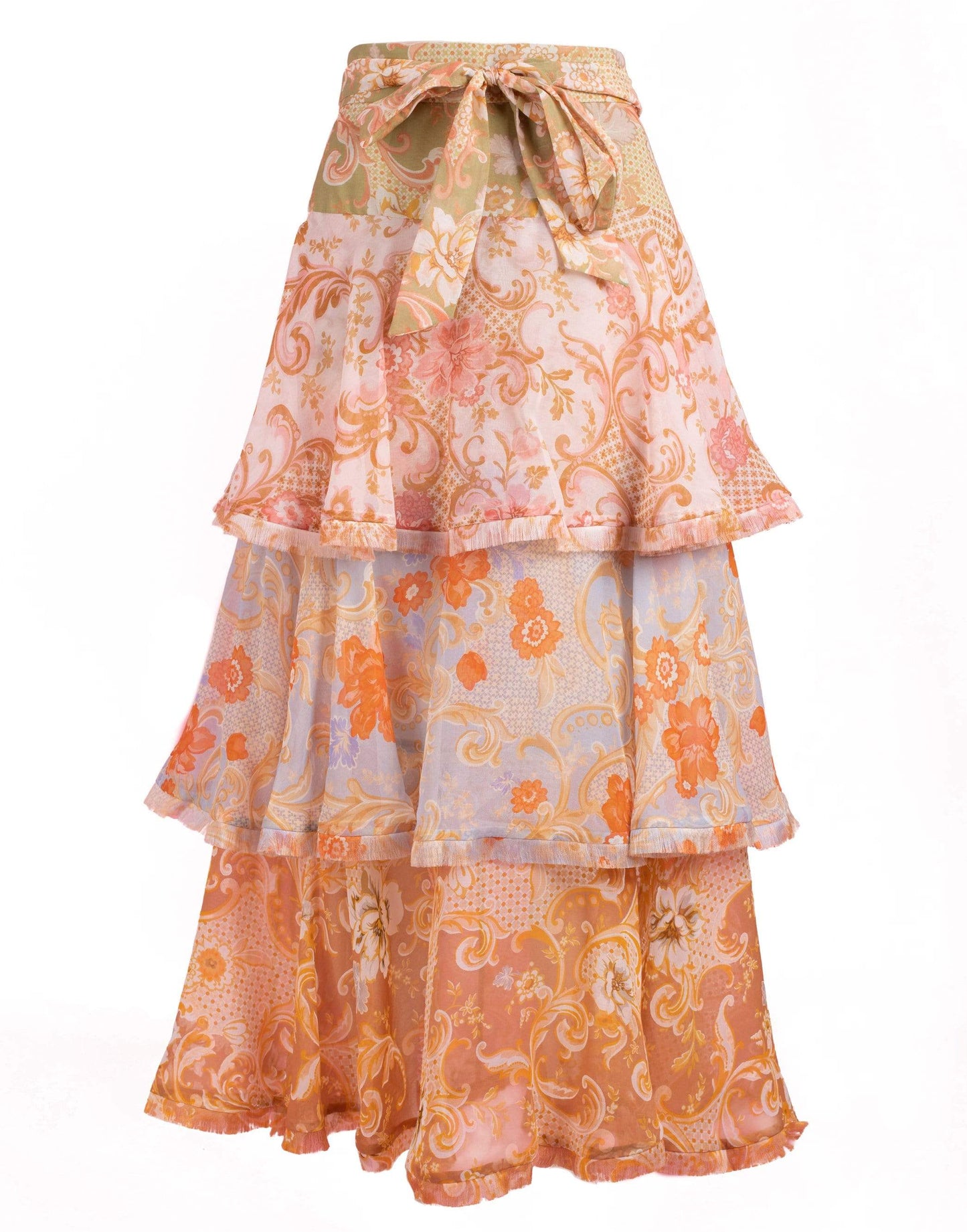 ZIMMERMANN-Postcard Flounce Midi Skirt-