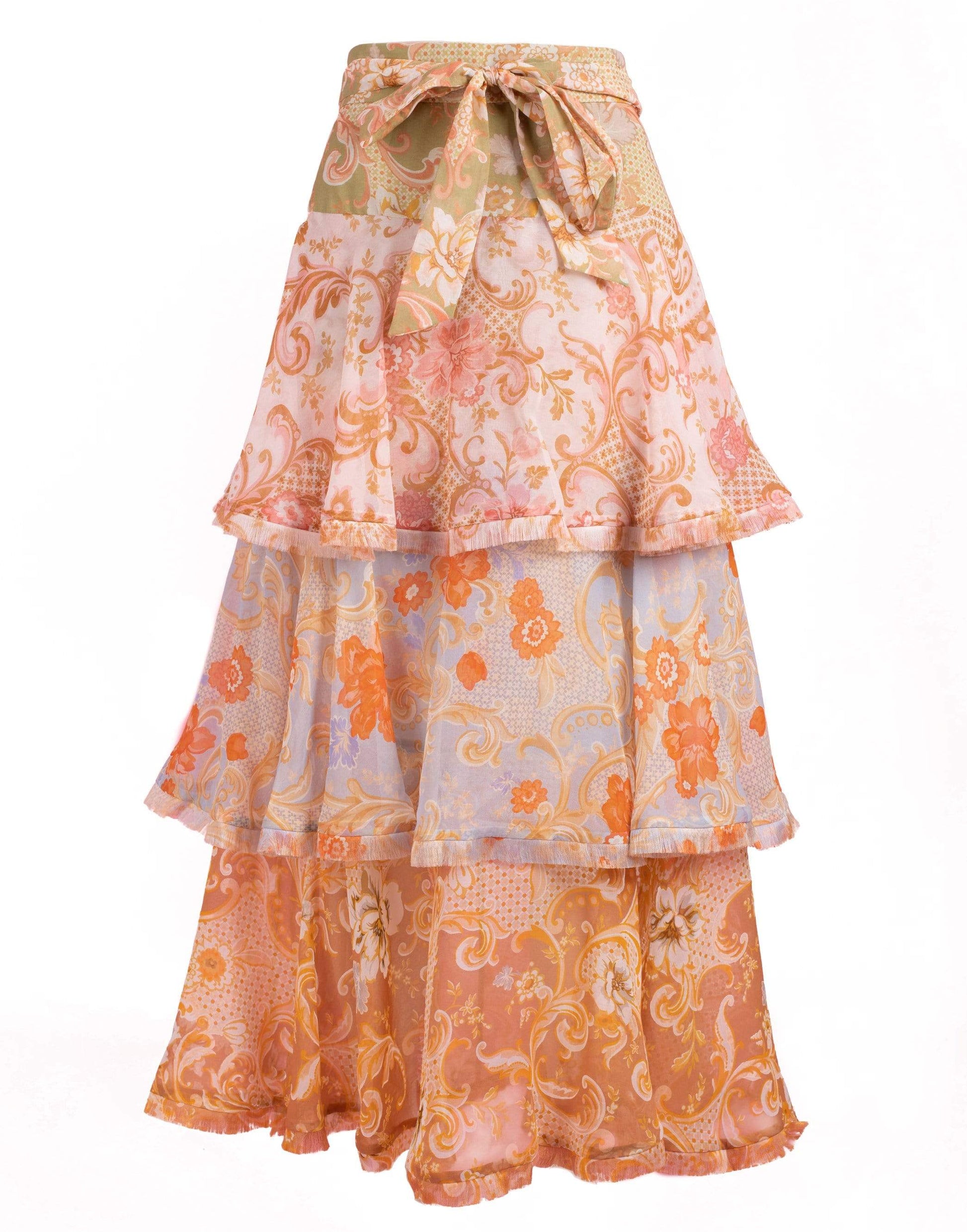 ZIMMERMANN-Postcard Flounce Midi Skirt-