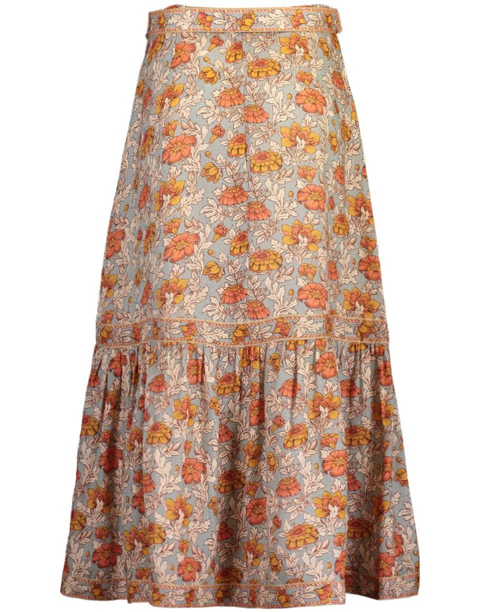 ZIMMERMANN-Andie Frill Hem Midi Skirt-