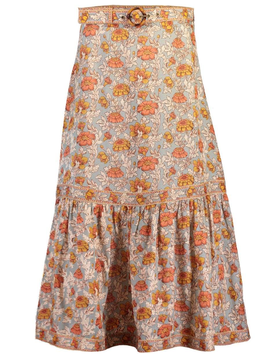 ZIMMERMANN-Andie Frill Hem Midi Skirt-