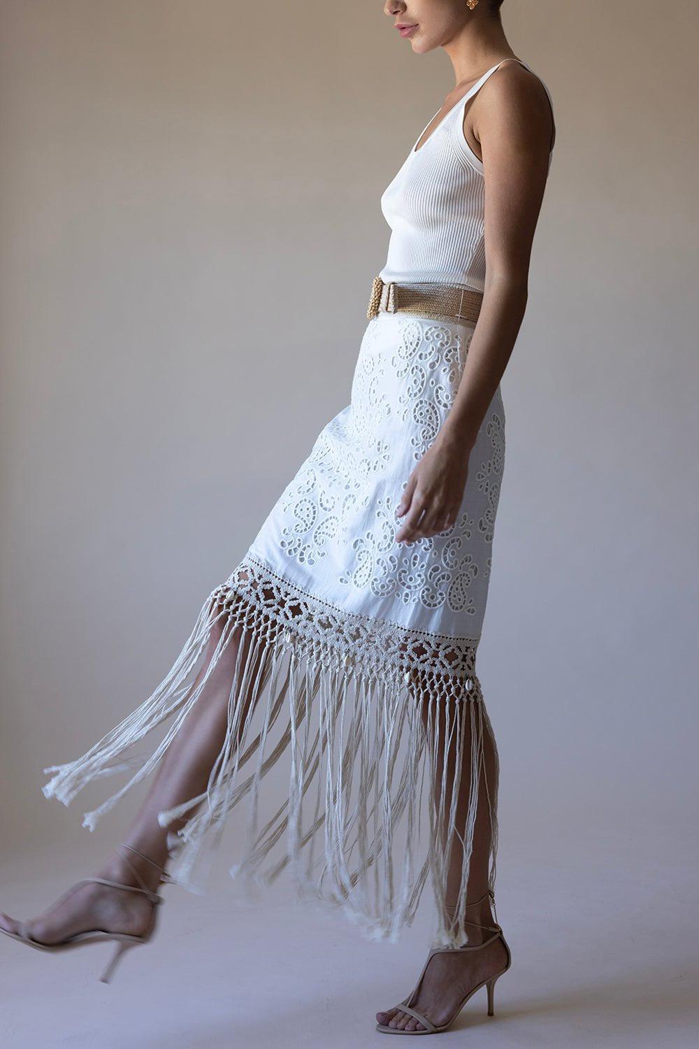 ZIMMERMANN-Vitali Fringe Skirt-