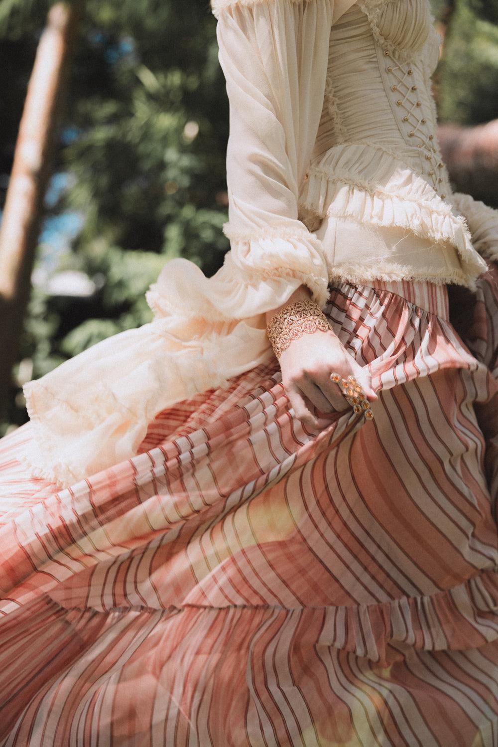 Rebellion Bohemian Midi Skirt-RED STRP-0-CLOTHINGSKIRTMIDI-ZIMMERMANN