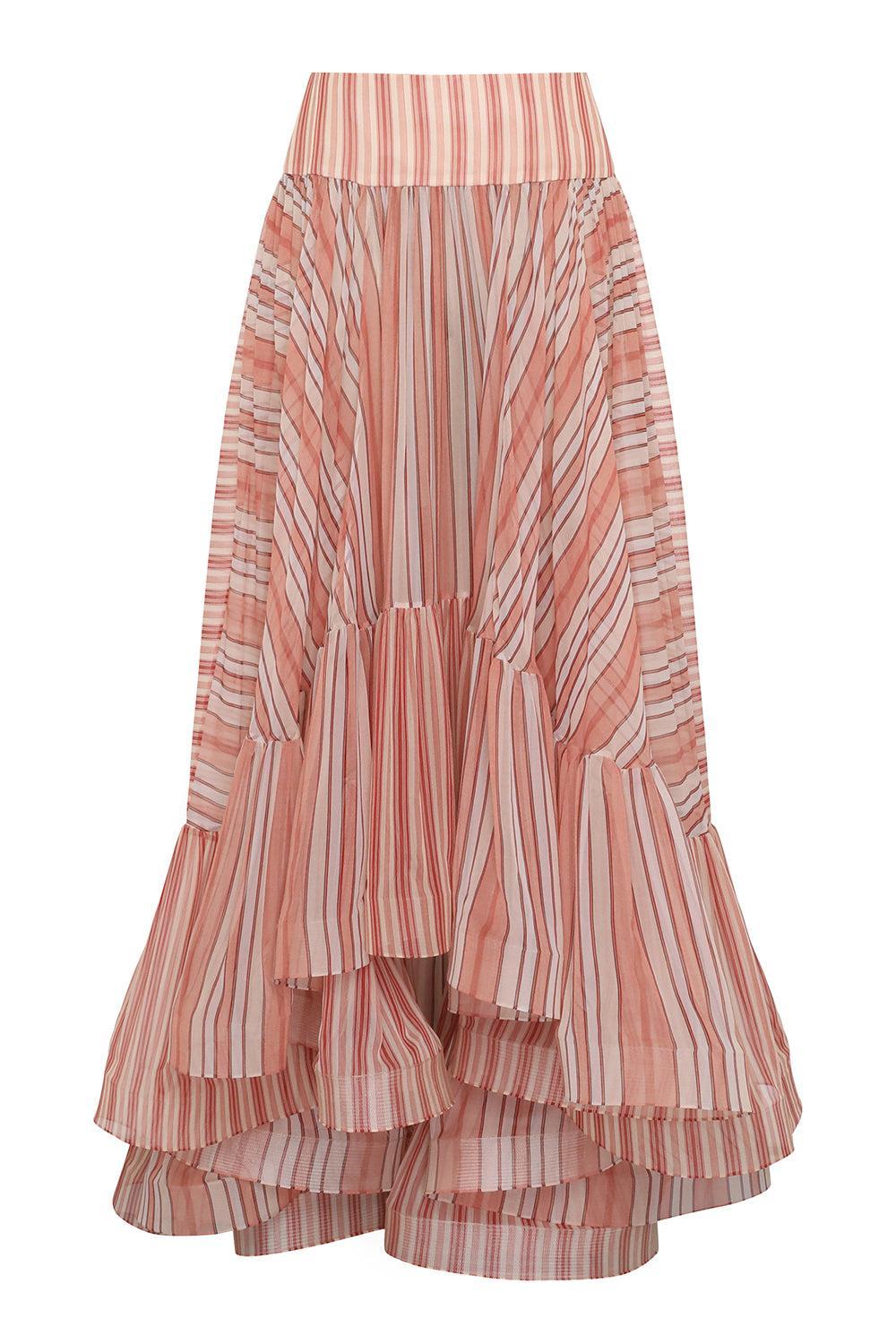 Rebellion Bohemian Midi Skirt-RED STRP-0-CLOTHINGSKIRTMIDI-ZIMMERMANN