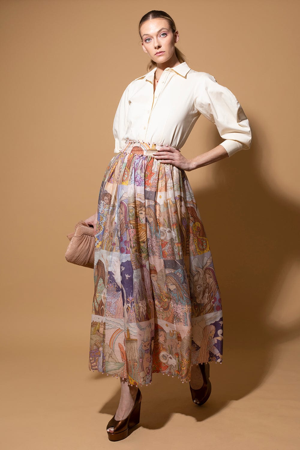 ZIMMERMANN-Kaleidoscope Zodiac Midi Skirt-
