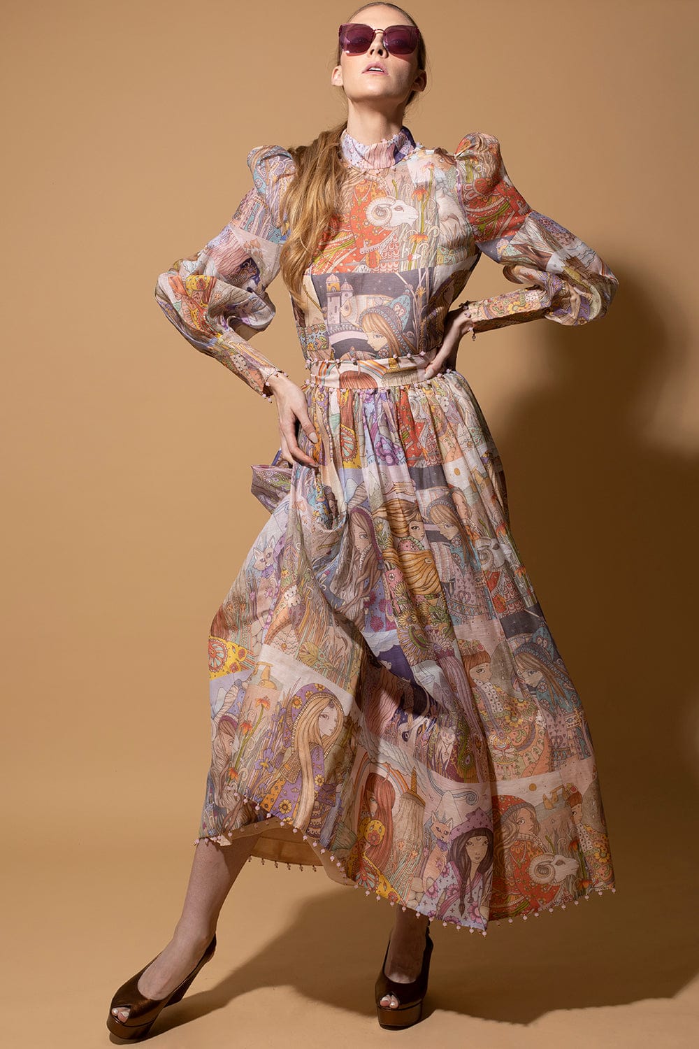 ZIMMERMANN-Kaleidoscope Zodiac Midi Skirt-
