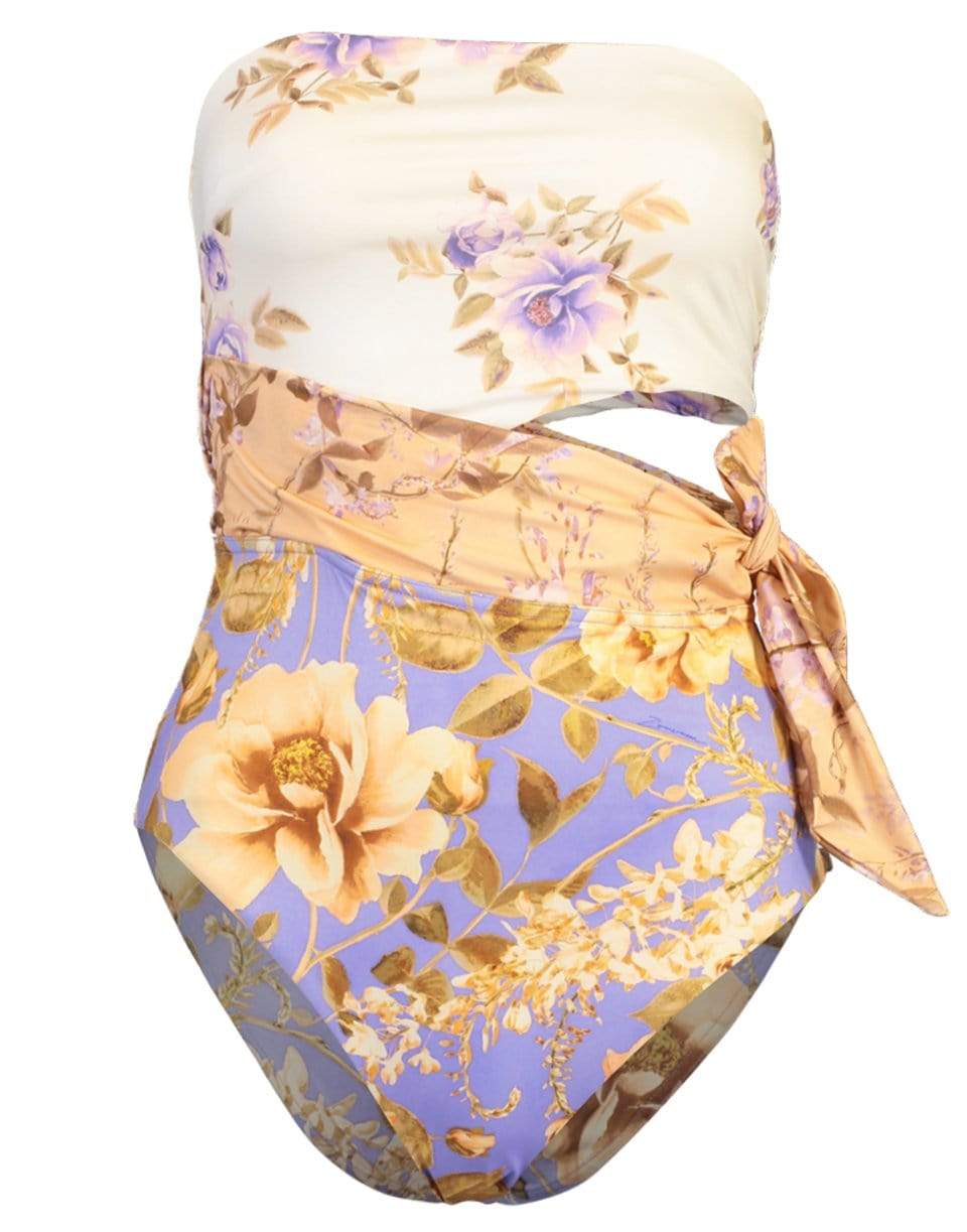 ZIMMERMANN-Rose Scarf Tie One Piece-