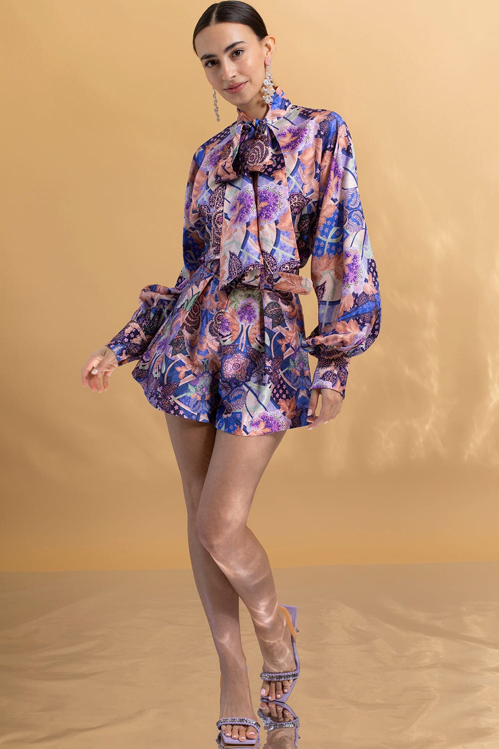 ZIMMERMANN-Celestial Tie Neck Blouse-