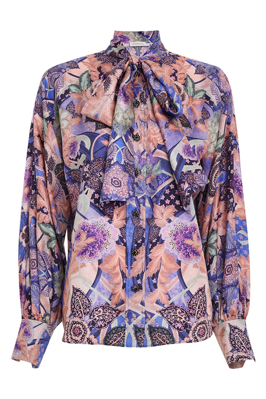 ZIMMERMANN-Celestial Tie Neck Blouse-