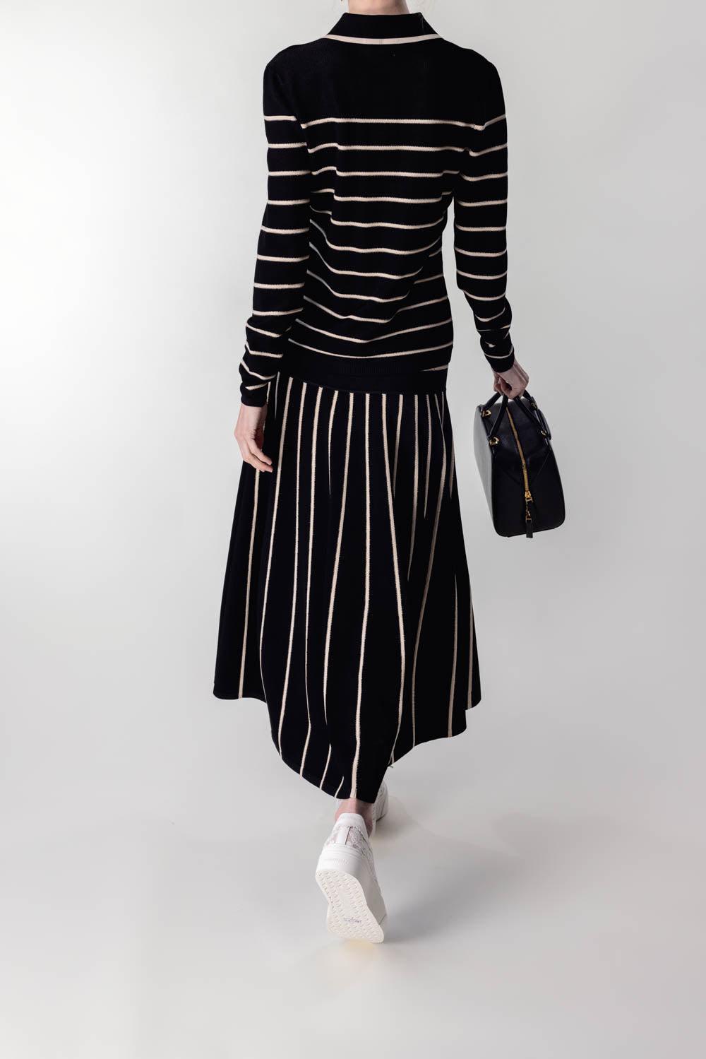 ZIMMERMANN-Crush Stripe Long Sleeve Polo-